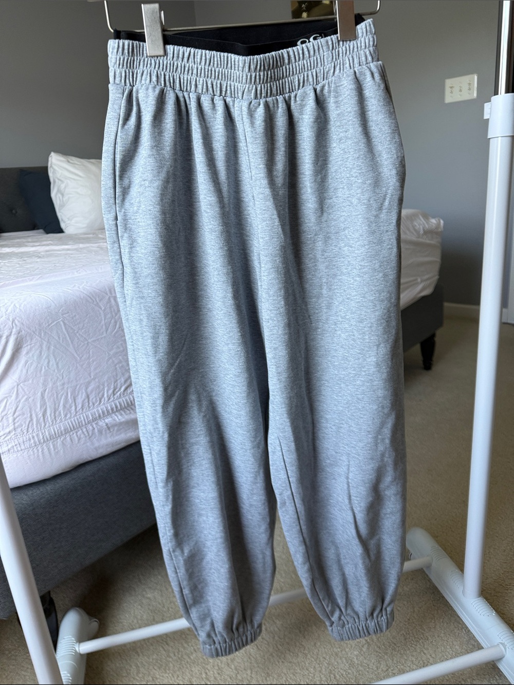 OGL Light Gray Track Joggers with Elastic Waistband